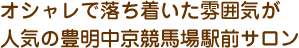 オシャレで落ち着いた雰囲気が人気の豊明中京競馬場前サロン